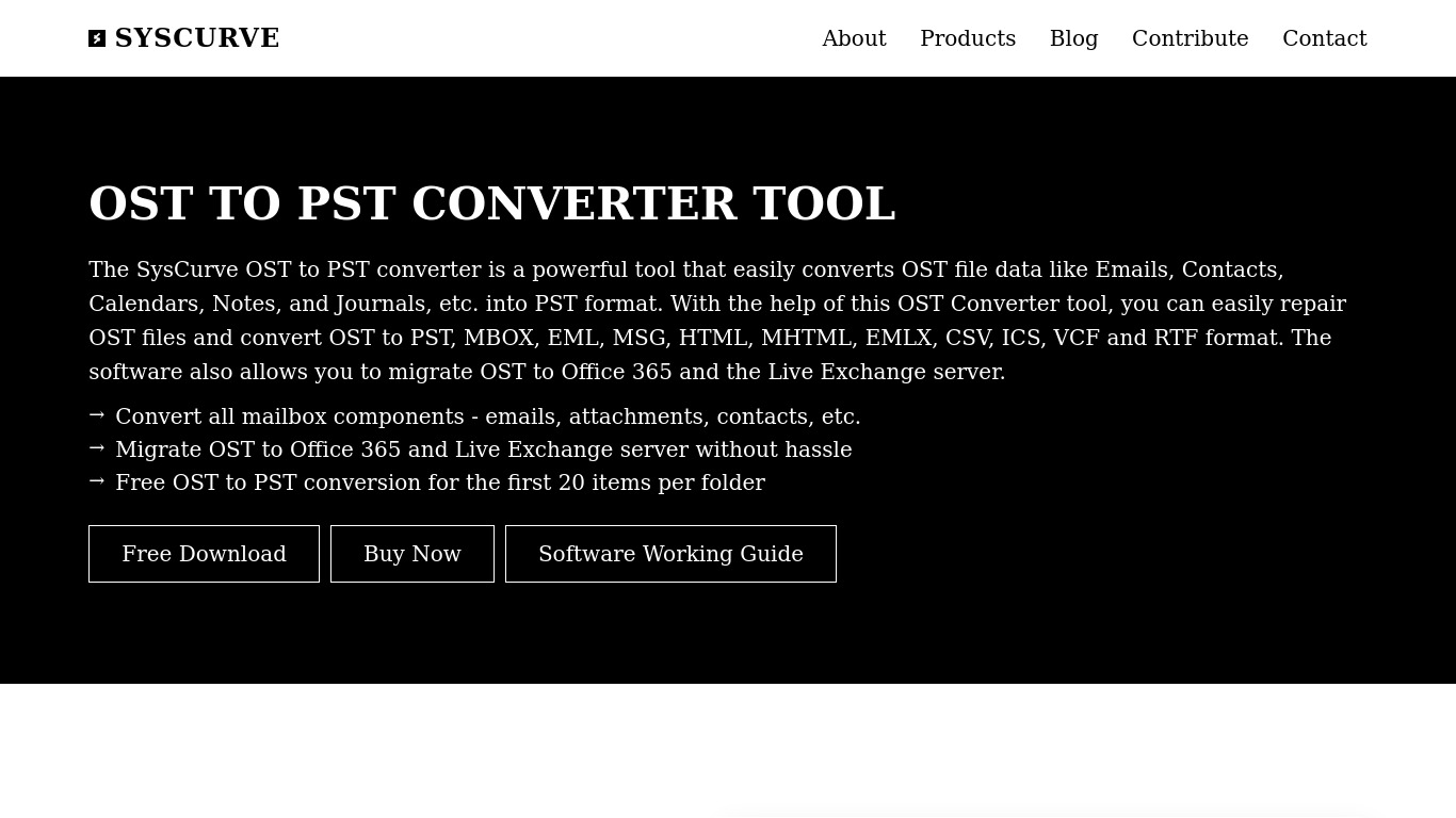 OST Converter Tool Landing page