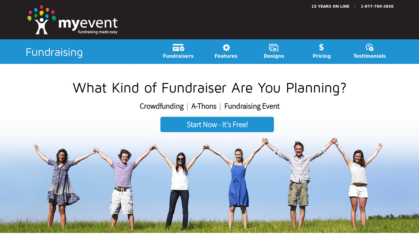 MyEvent Fundraising Landing page