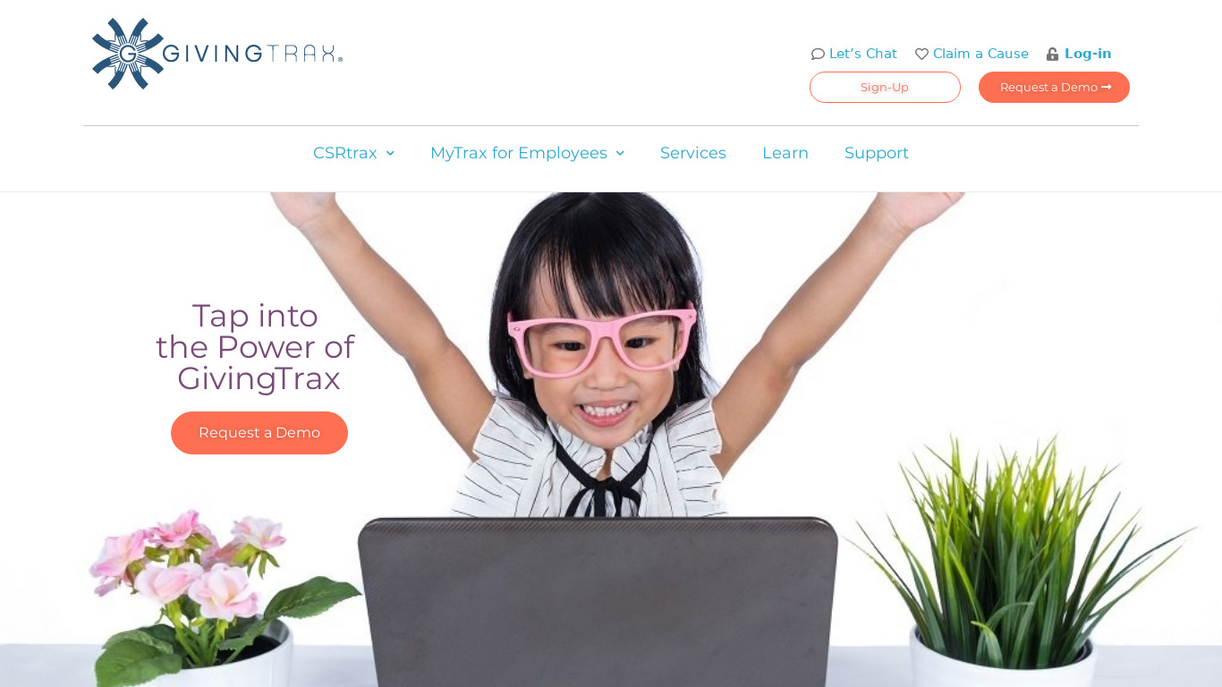 GIVINGtrax Landing page