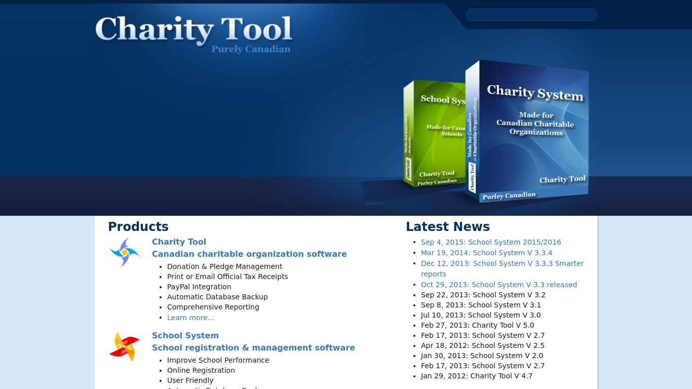 Charity Tool Landing page