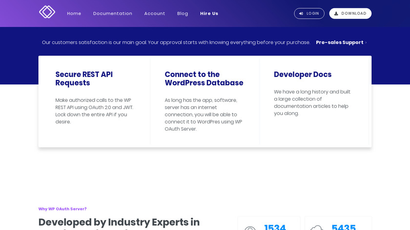 WP-Oauth Landing Page