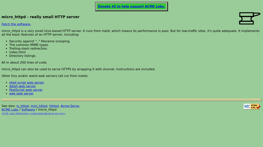 micro_httpd Landing Page