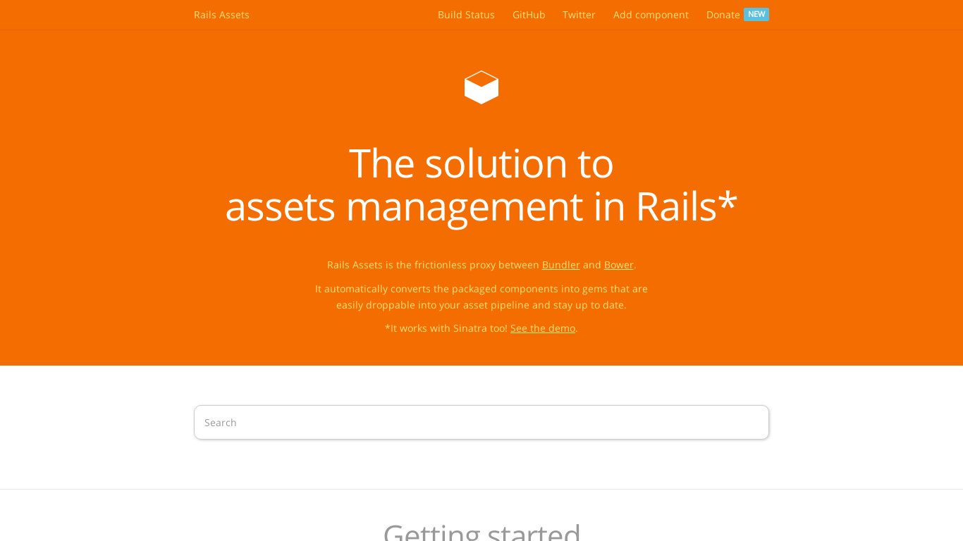Rails Assets Landing page