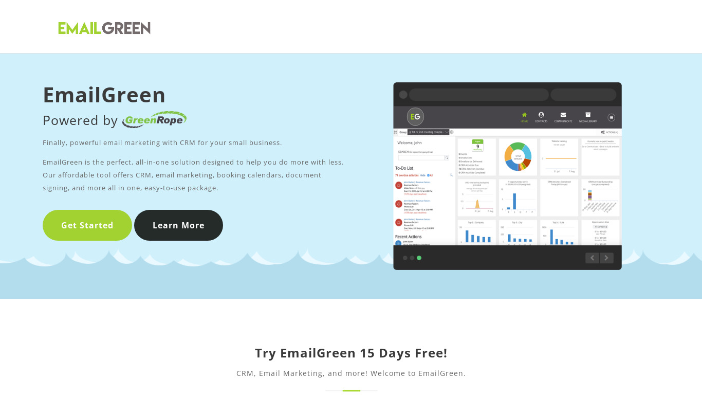 EmailGreen Landing page