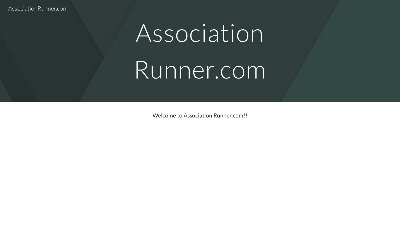 Association Runner Landing page
