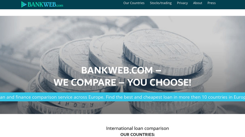 Bankweb Landing Page