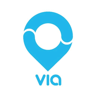 Ride with Via logo