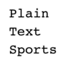 Plain Text Sports